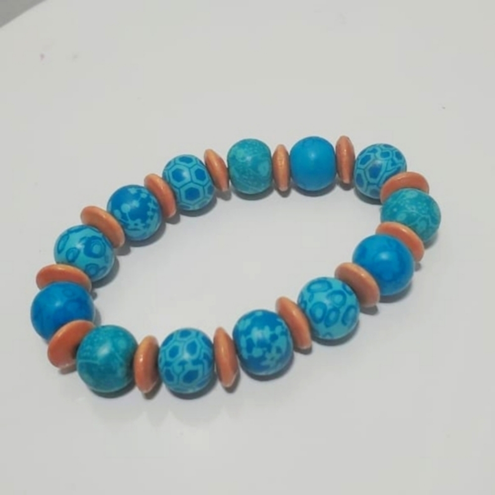 Beautiful Bracelet with Turquoise Stones ,Handmade jewelry. 🌴 - Picture 3 of 5